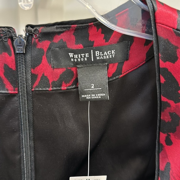 Red Leopard-Print Bodice | Size 2 | Color Red and Black | WHBM - Picture 3 of 4